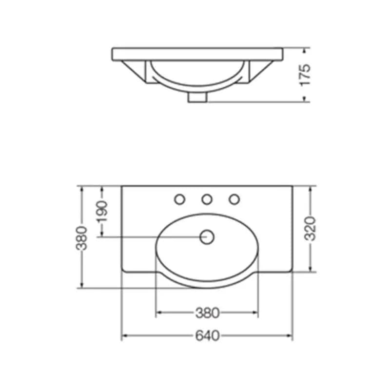 Lavatorio 1 Agujero 64 cm linea Venecia